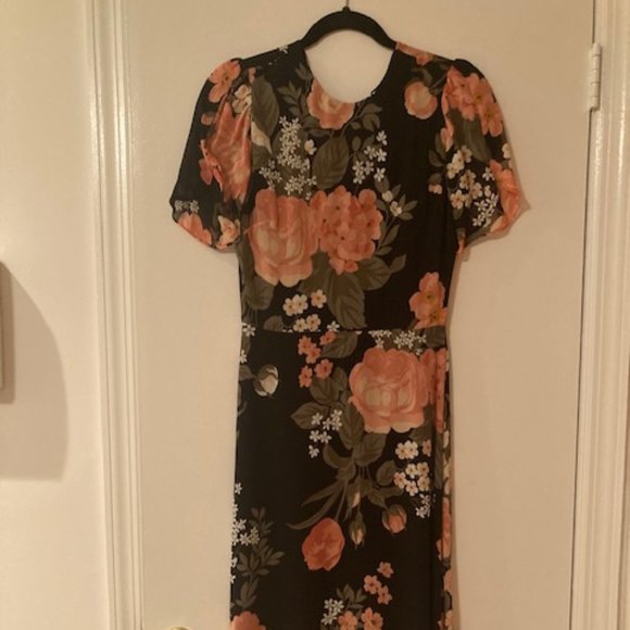 Reformation Black Floral Andre Dress in Vivette - Picture 4 of 5